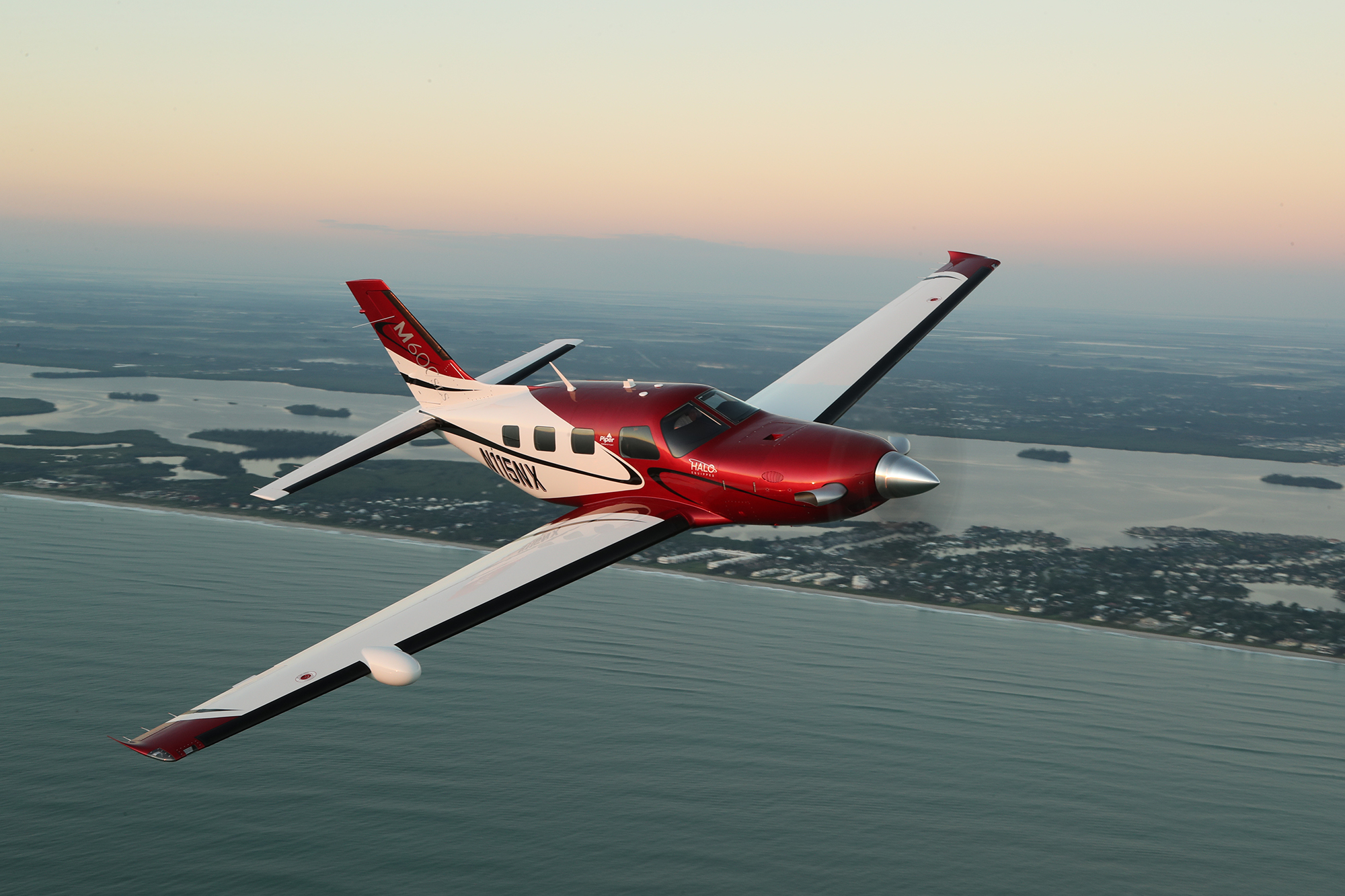 M600SLS flying over the coastline